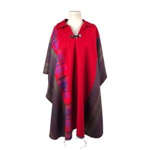 Barbara Smith Huggins Wool Patchwork Poncho Cape Art To Wear Lagenlook One Size